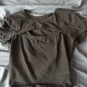 Aritzia Brown Cutout Top